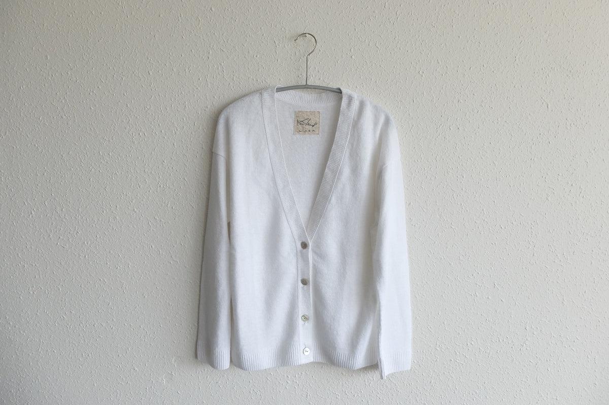 リネンニットカーディガン｜レディース｜ホワイト