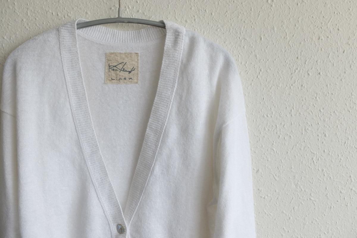 リネンニットカーディガン｜レディース｜ホワイト
