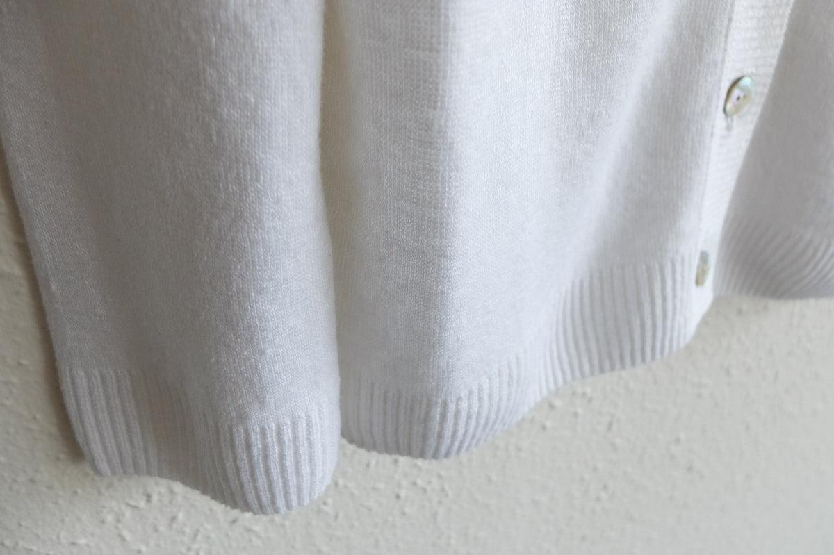 リネンニットカーディガン｜レディース｜ホワイト