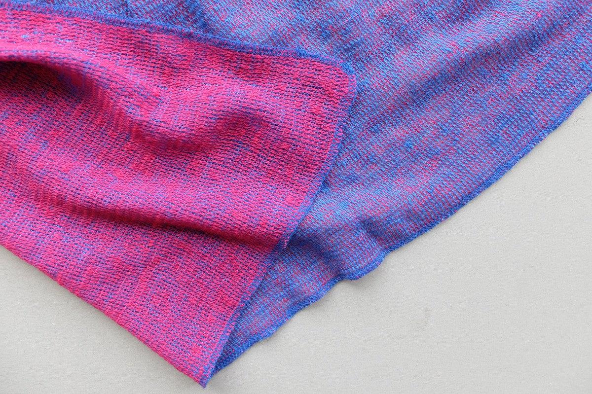 リネンニットストール｜パープル×ピンク