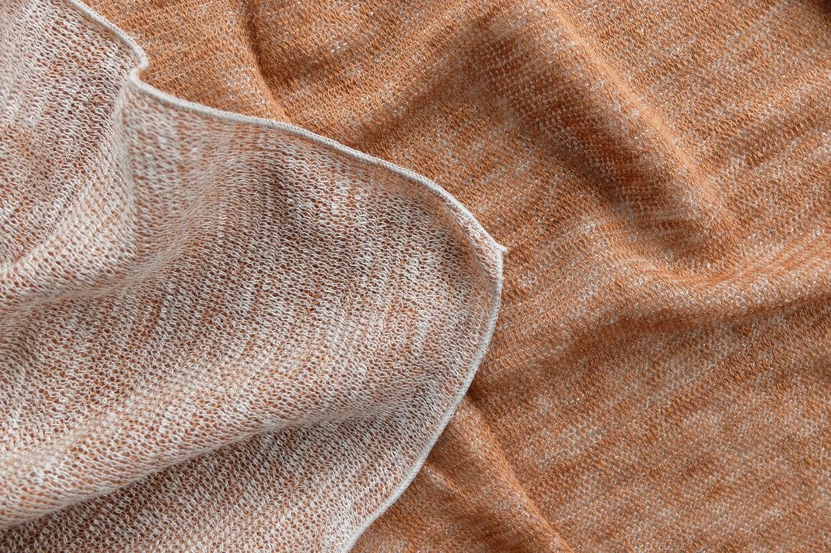 リネンニットストール｜ブラウン×ナチュラル