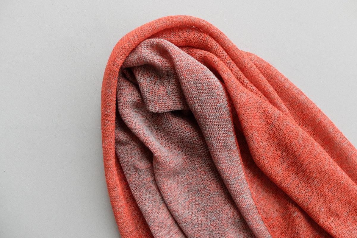 リネンニットストール｜オレンジ×ナチュラル