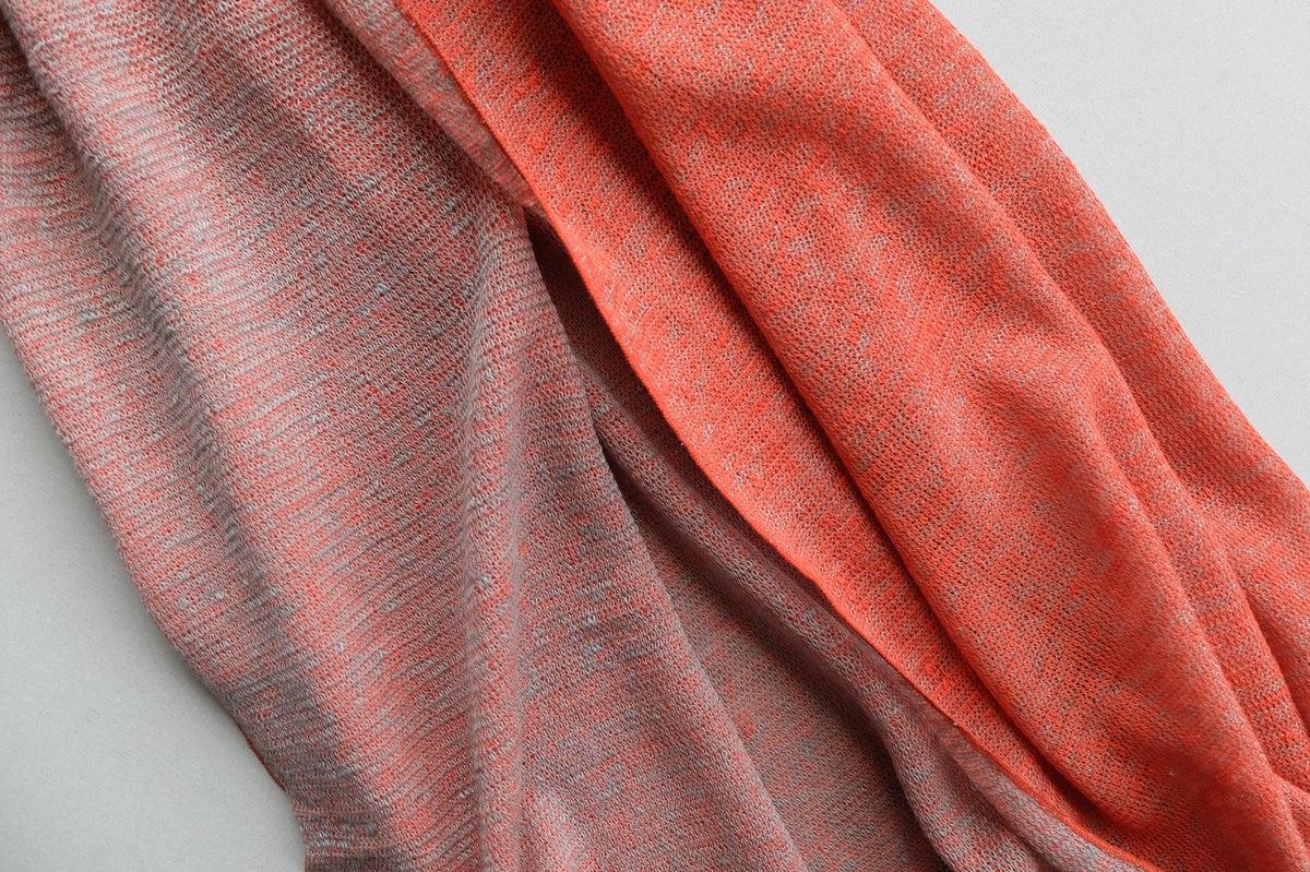 リネンニットストール｜オレンジ×ナチュラル