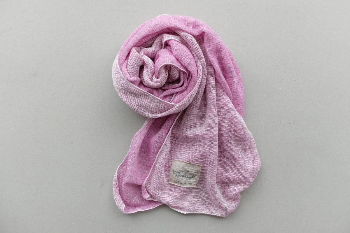 リネンニットストール｜オフ白×パープル