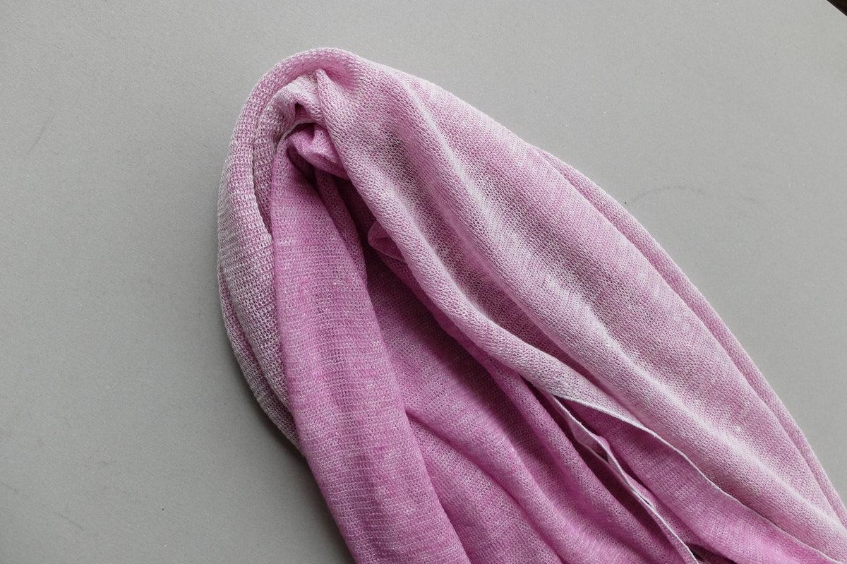 リネンニットストール｜オフ白×パープル