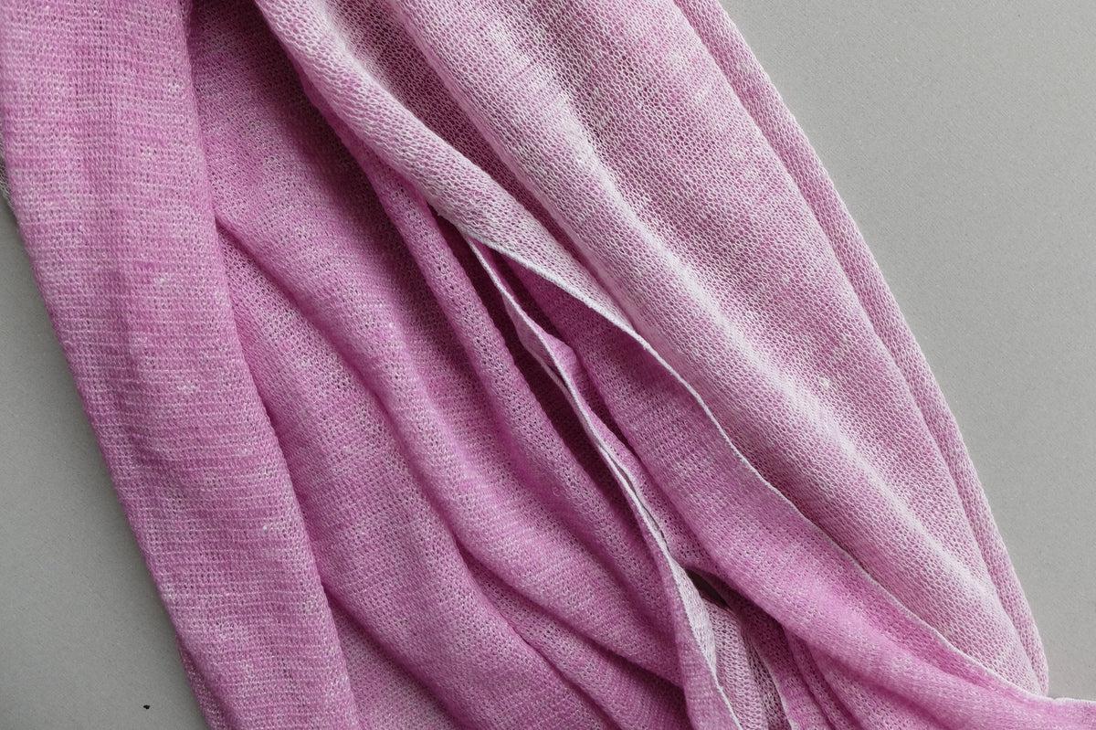 リネンニットストール｜オフ白×パープル