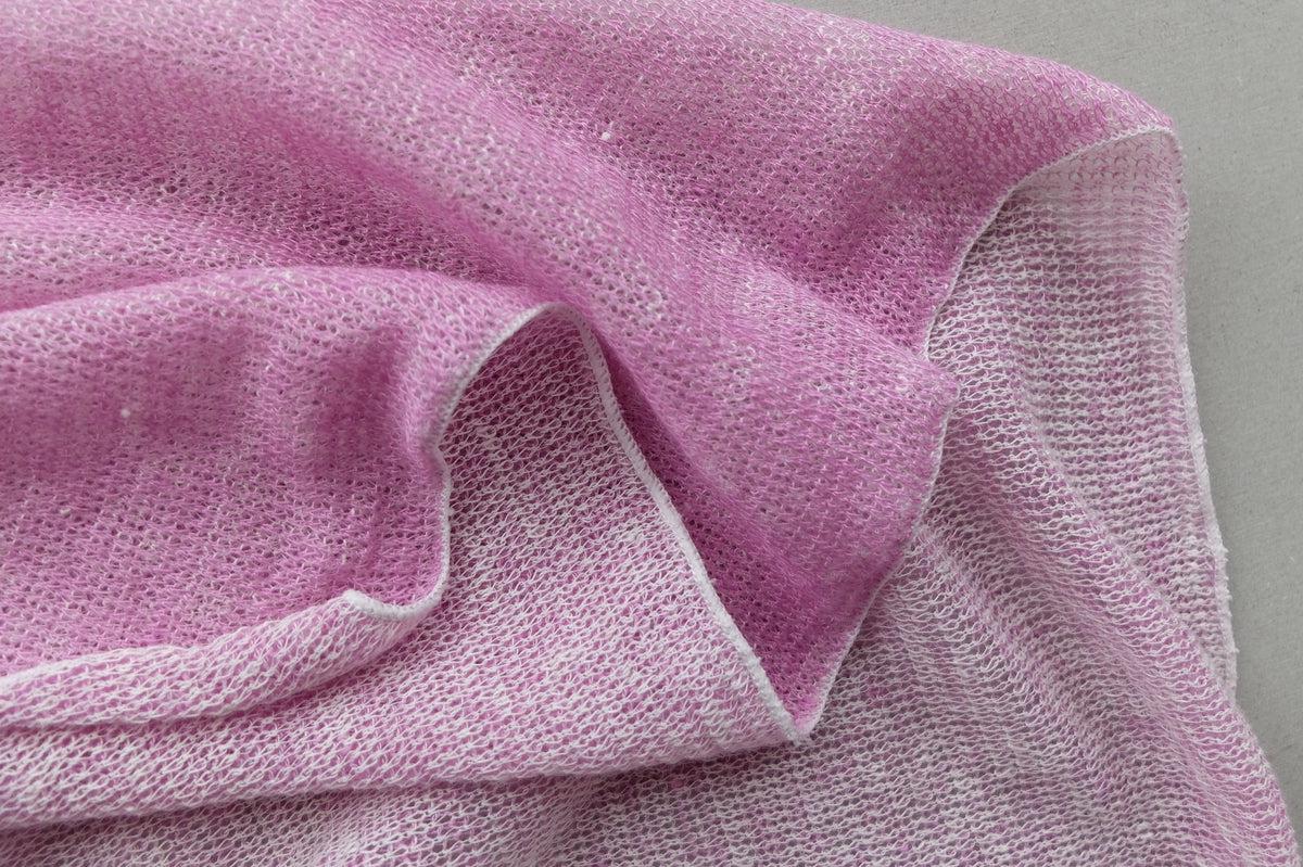 リネンニットストール｜オフ白×パープル