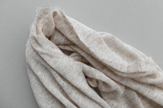 リネンニットストール｜Lブラウン×ホワイト