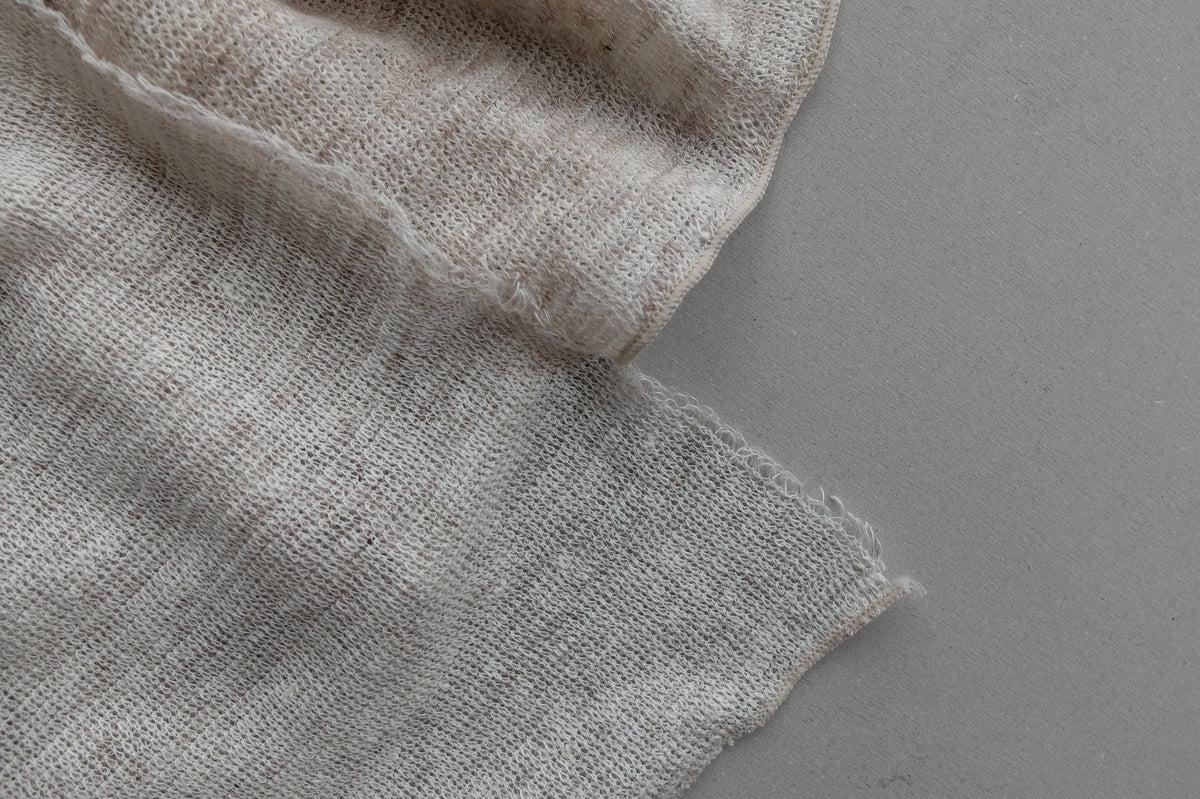 リネンニットストール｜Lブラウン×ホワイト