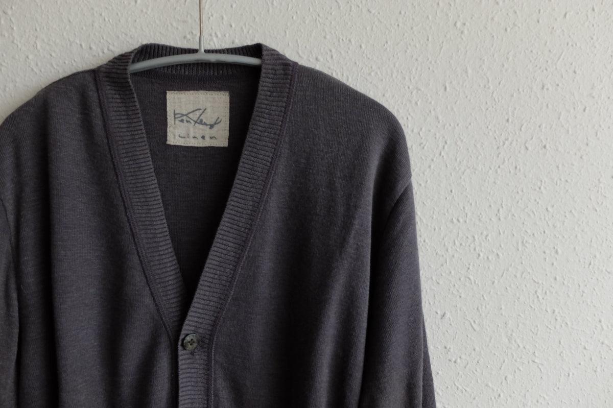 リネンニットカーディガン｜メンズ｜グレー