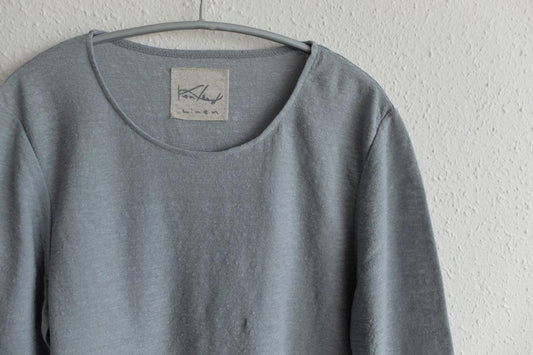 リネンコットンアンダーウェア7分袖｜レディース｜ムーングレー