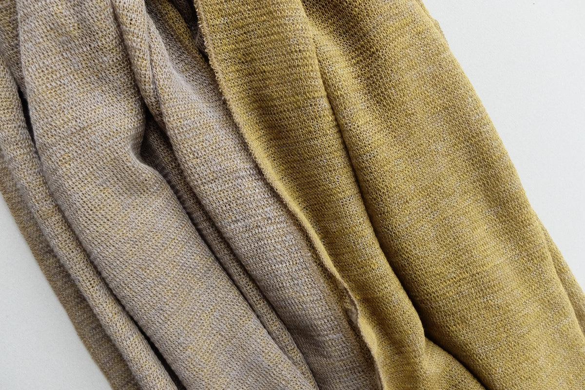リネンニットストール｜オリーブ×ナチュラル