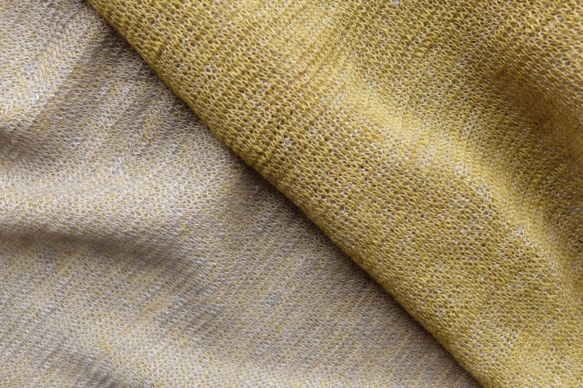 リネンニットストール｜オリーブ×ナチュラル