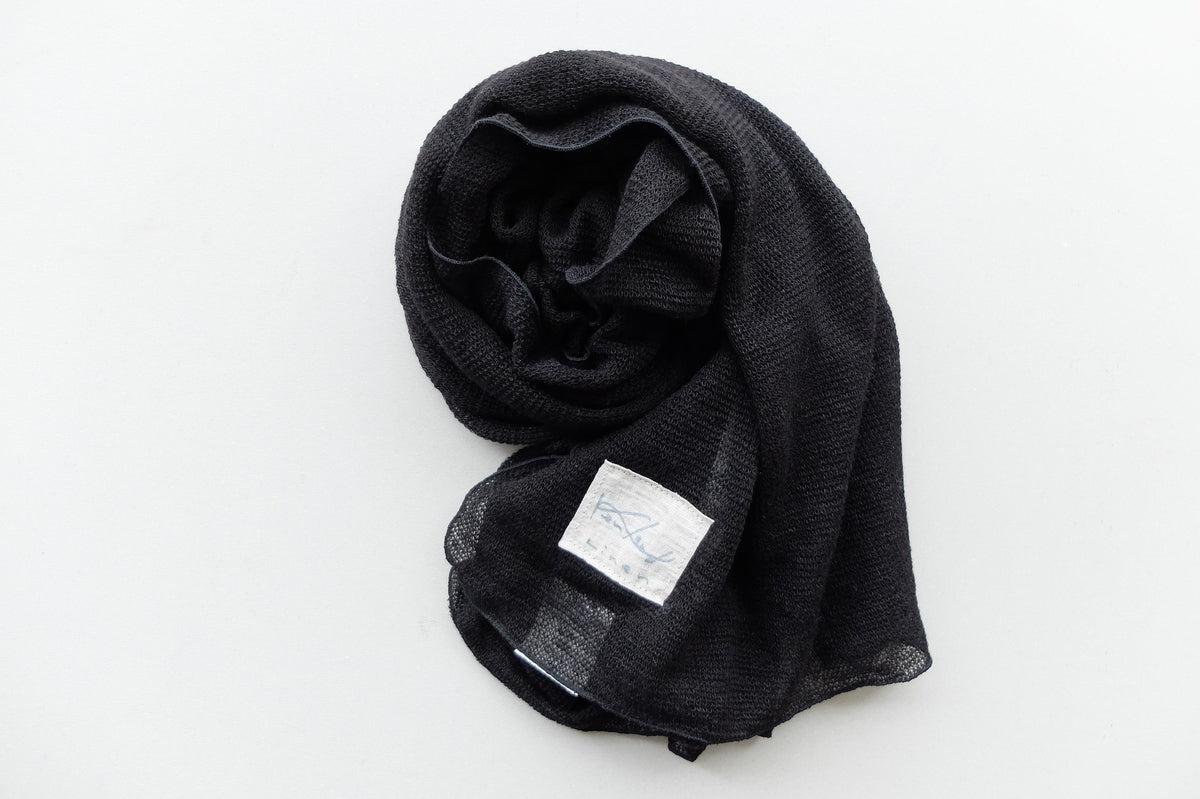 リネンニットストール｜ブラック