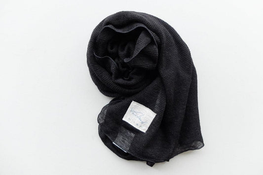 リネンニットストール｜ブラック