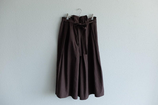 きるもの 袴パンツ|コットンワッシャー 茶|unisex freesize