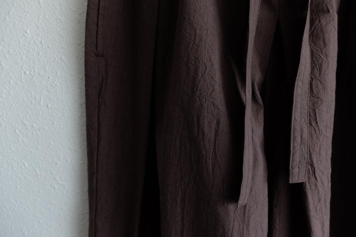 きるもの 袴パンツ｜コットンワッシャー 茶｜unisex freesize