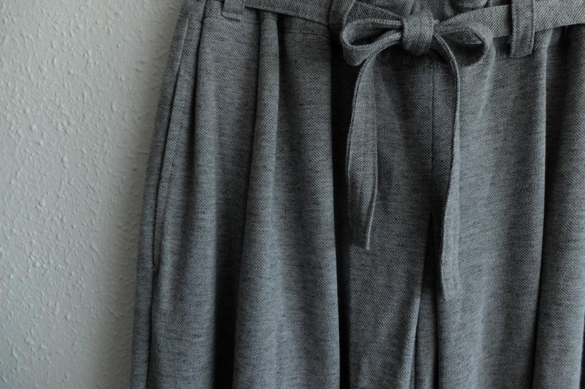 きるもの 袴パンツ｜オーガニックコットン鹿の子編み グレー｜unisex freesize
