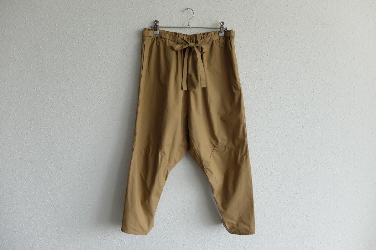 きるもの｜もんぺパンツ｜タイプライターストレッチ｜うす茶｜unisex freesize