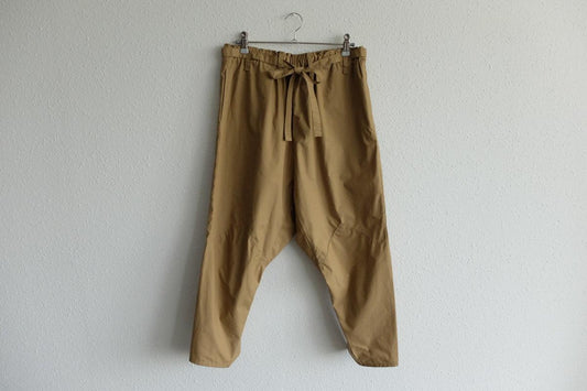 きるもの|もんぺパンツ|タイプライターストレッチ|うす茶|unisex freesize