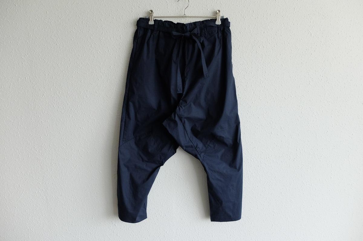 きるもの｜もんぺパンツ｜タイプライターストレッチ｜紺｜unisex freesize