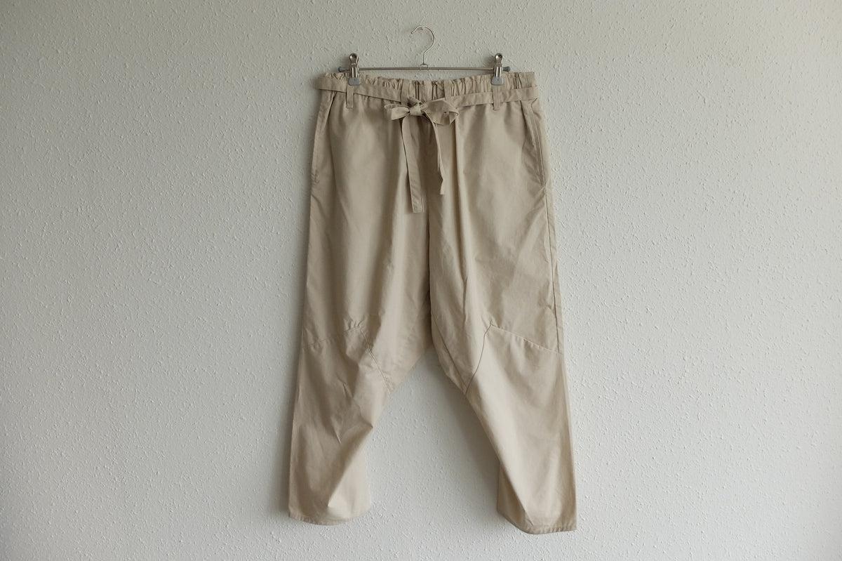 きるもの｜もんぺパンツ｜タイプライター｜ライトベージュ｜unisex freesize