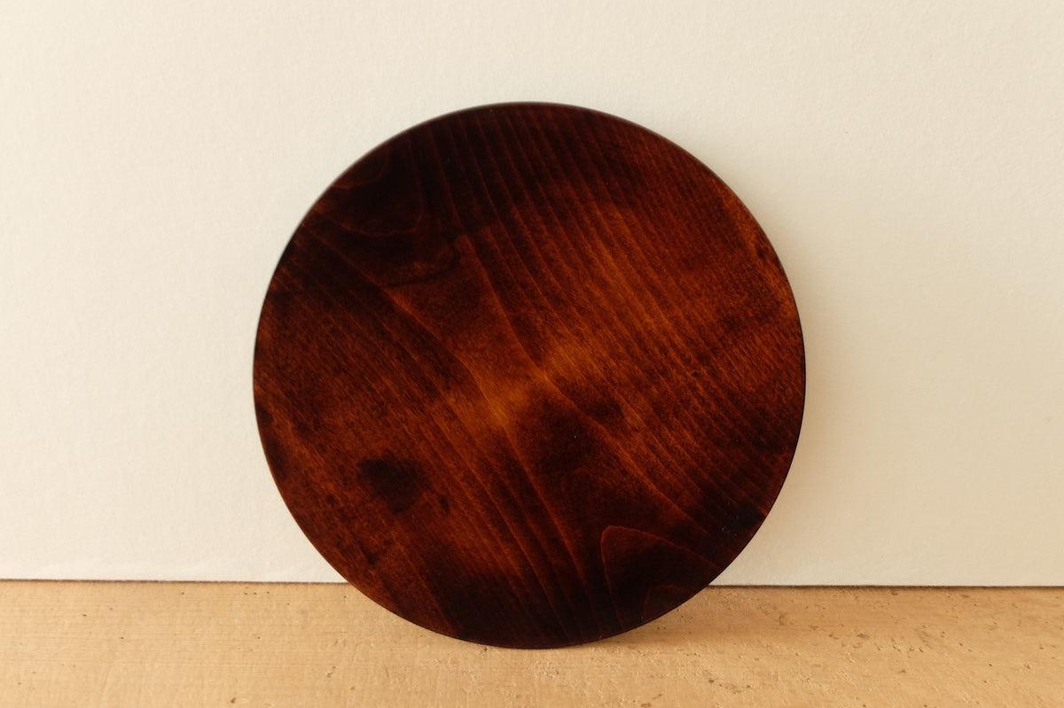 拭き漆のろくろ挽きの木皿 栃の木 24cm