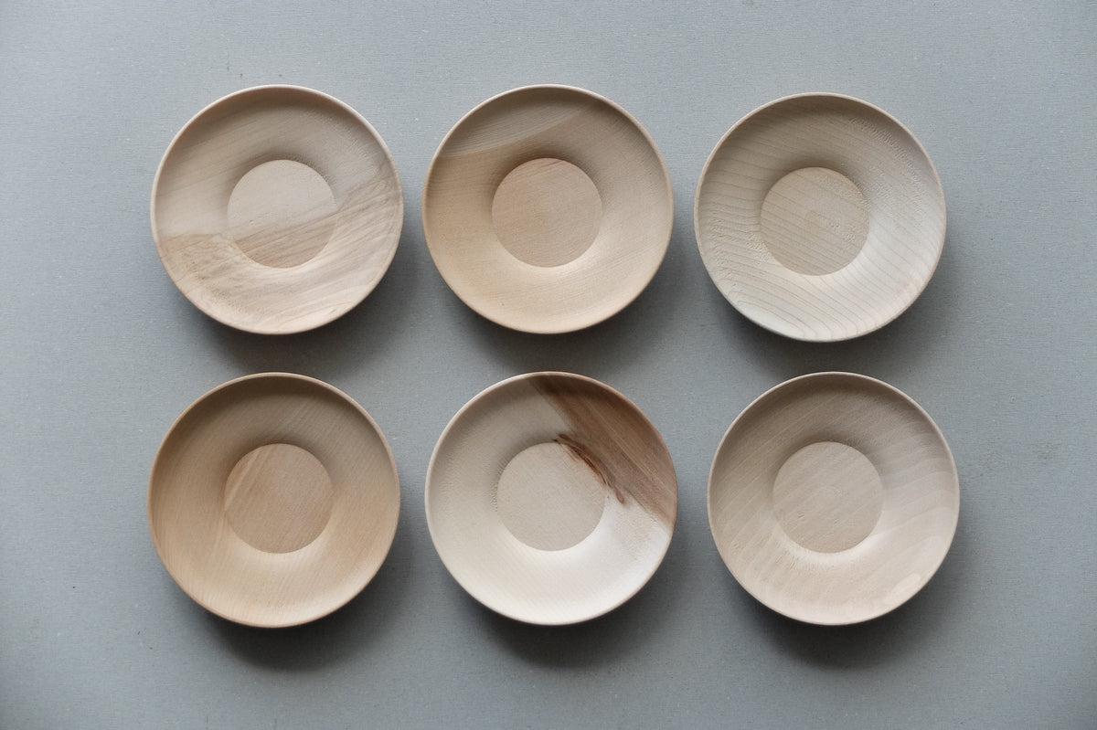 桂の木の茶托 白木