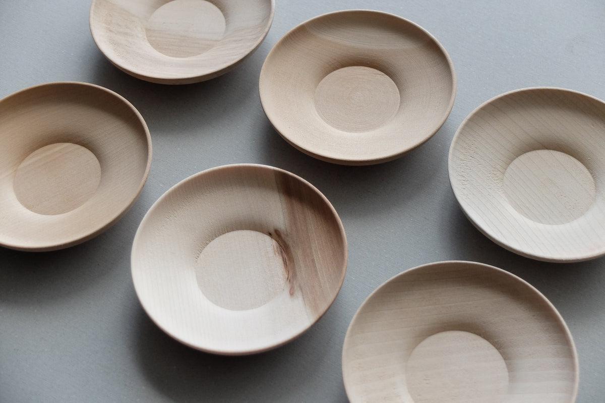 桂の木の茶托 白木