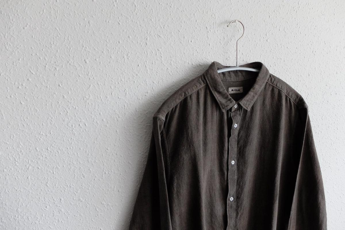 MITTAN / カディシャツ ベンガラ灰茶×松煙 SH-81B / unisex