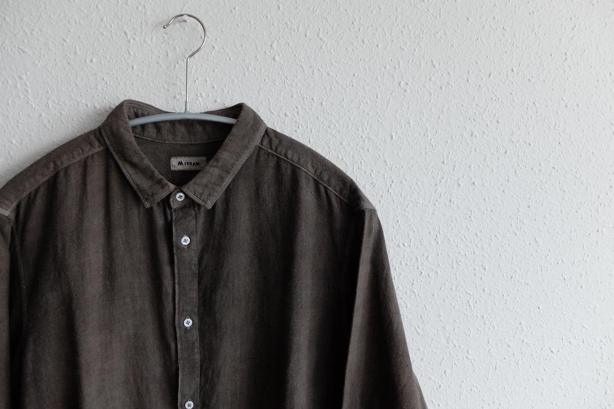 MITTAN / カディシャツ ベンガラ灰茶×松煙 SH-81B / unisex
