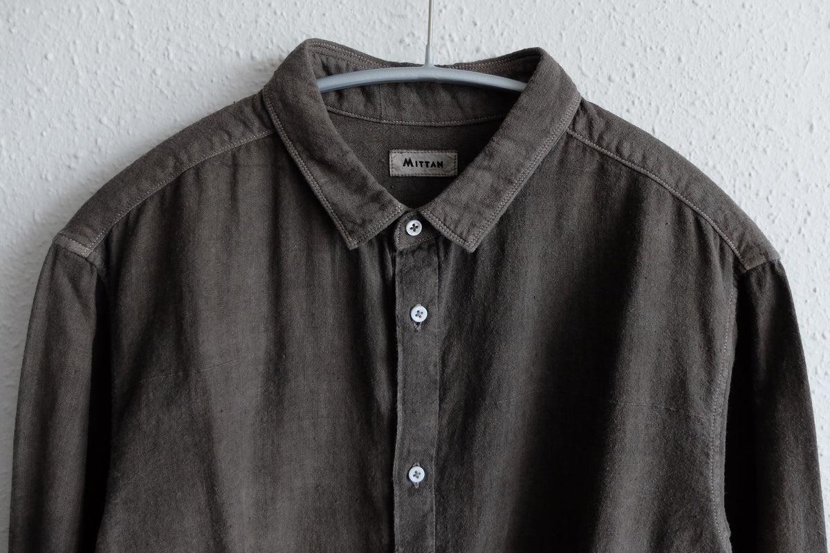 MITTAN / カディシャツ ベンガラ灰茶×松煙 SH-81B / unisex