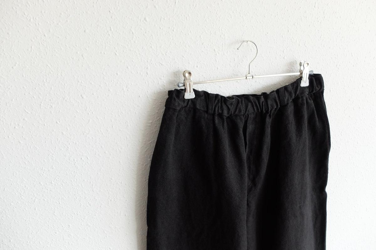 MITTAN / 亜麻苧麻ワイドパンツ 黒 PT-92 / unisex