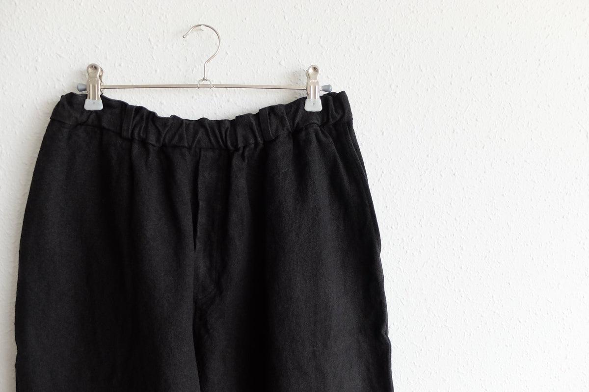 MITTAN / 亜麻苧麻ワイドパンツ 黒 PT-92 / unisex