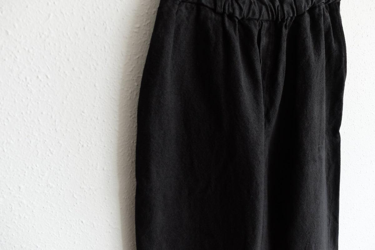 MITTAN / 亜麻苧麻ワイドパンツ 黒 PT-92 / unisex