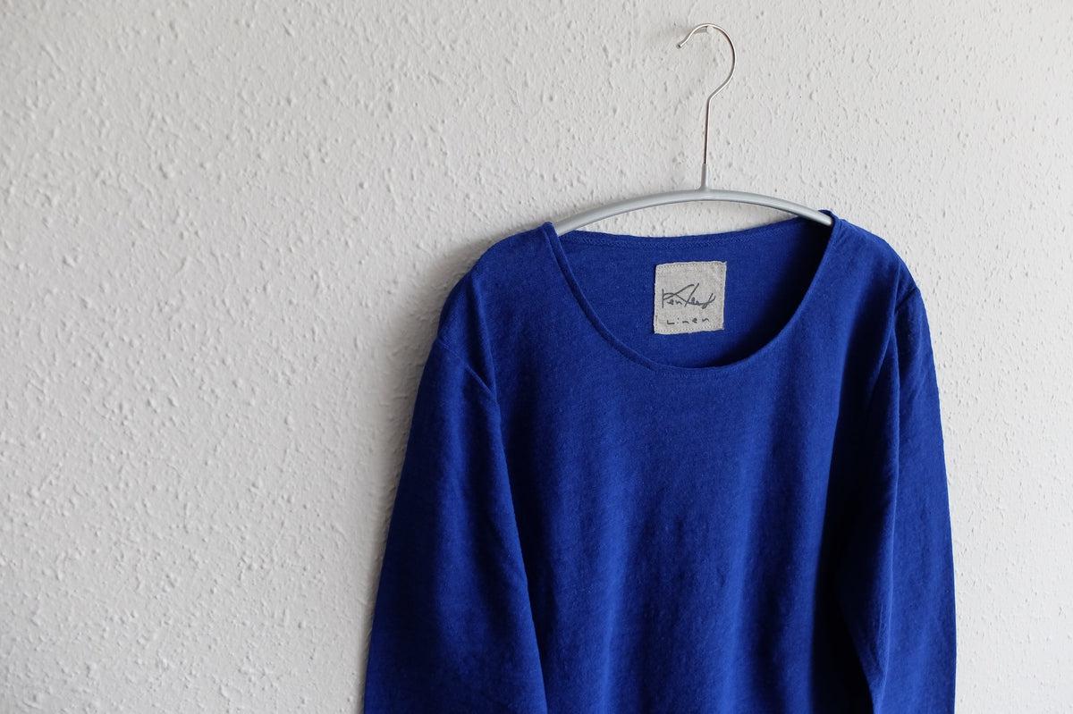 リネンコットンアンダーウェア7分袖｜レディース｜花紺