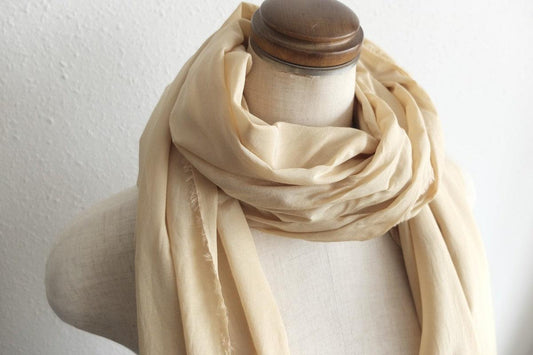 enrica cottonsilk scarf｜walnut-camel