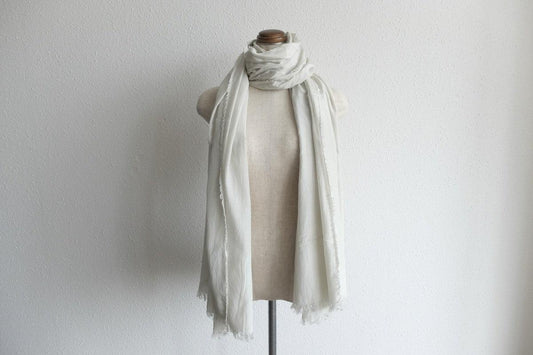 enrica cottonsilk scarf｜sesami-light grey
