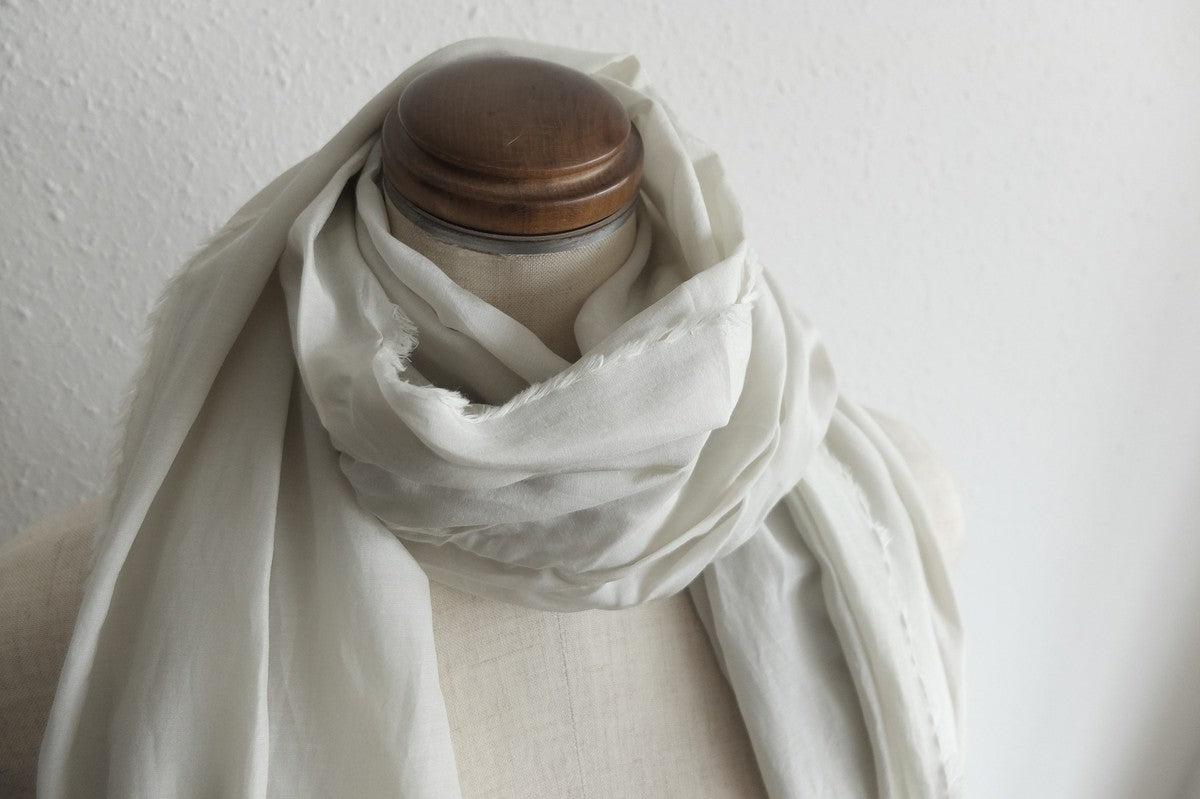 enrica cottonsilk scarf｜sesami-light grey