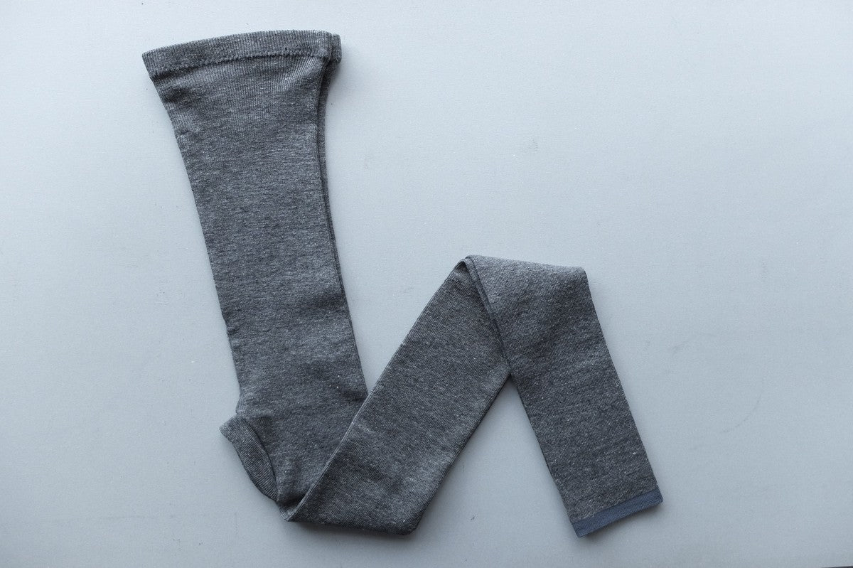 リネンニットレギンス マチ付き｜チャコール｜2 size