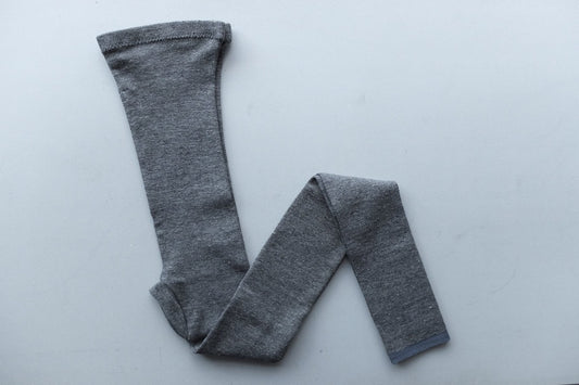 リネンニットレギンス マチ付き｜チャコール｜2 size