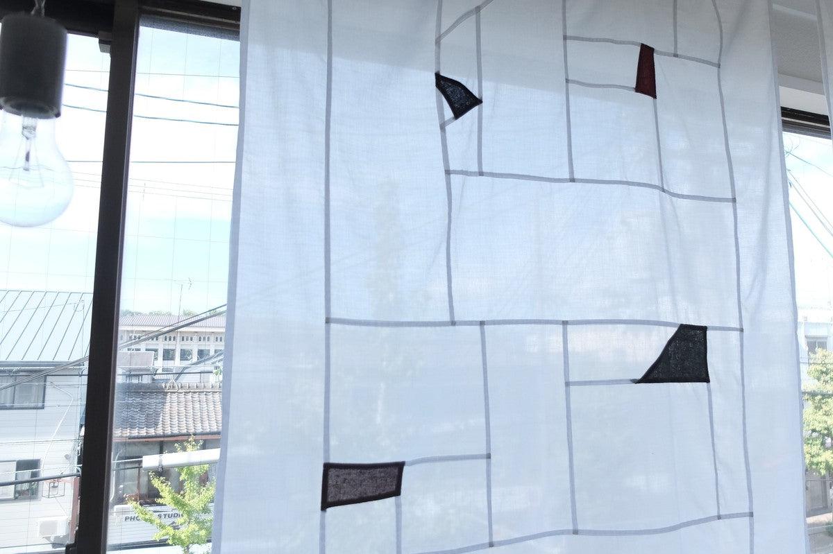 【限定1点】ポジャギカーテン｜102×85cm｜濃青赤