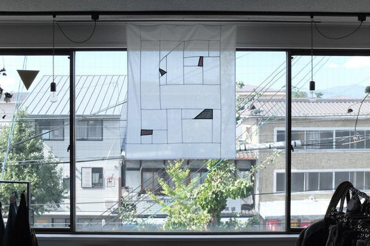 【限定1点】ポジャギカーテン|102×85cm|濃青赤