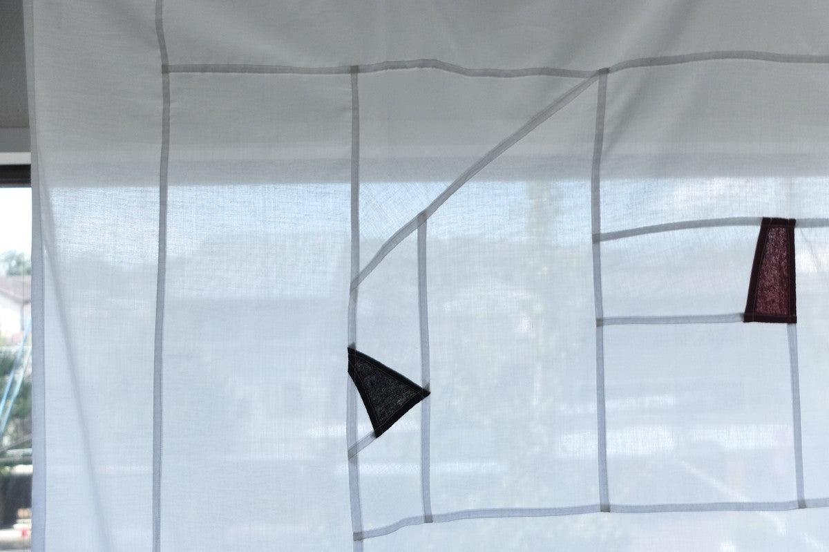 【限定1点】ポジャギカーテン｜102×85cm｜濃青赤