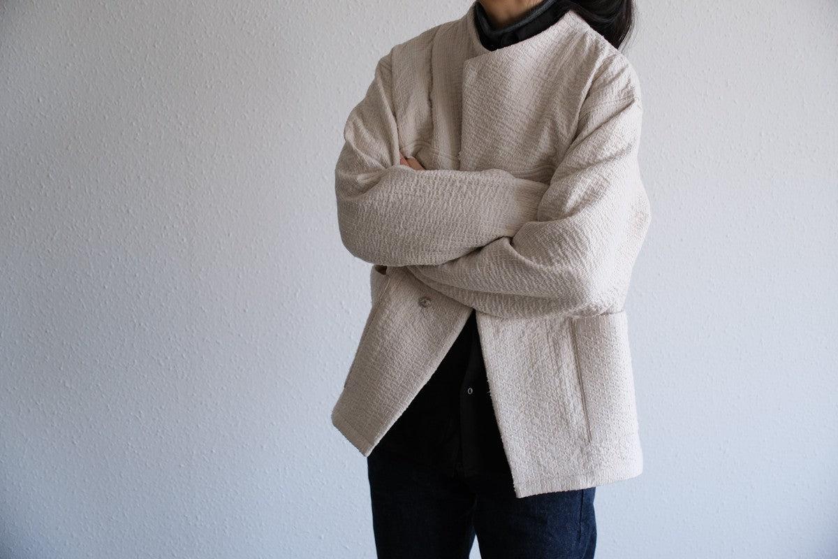 MITTAN / 中わた刺し子織ジャケット 黒 JK-64 / unisex