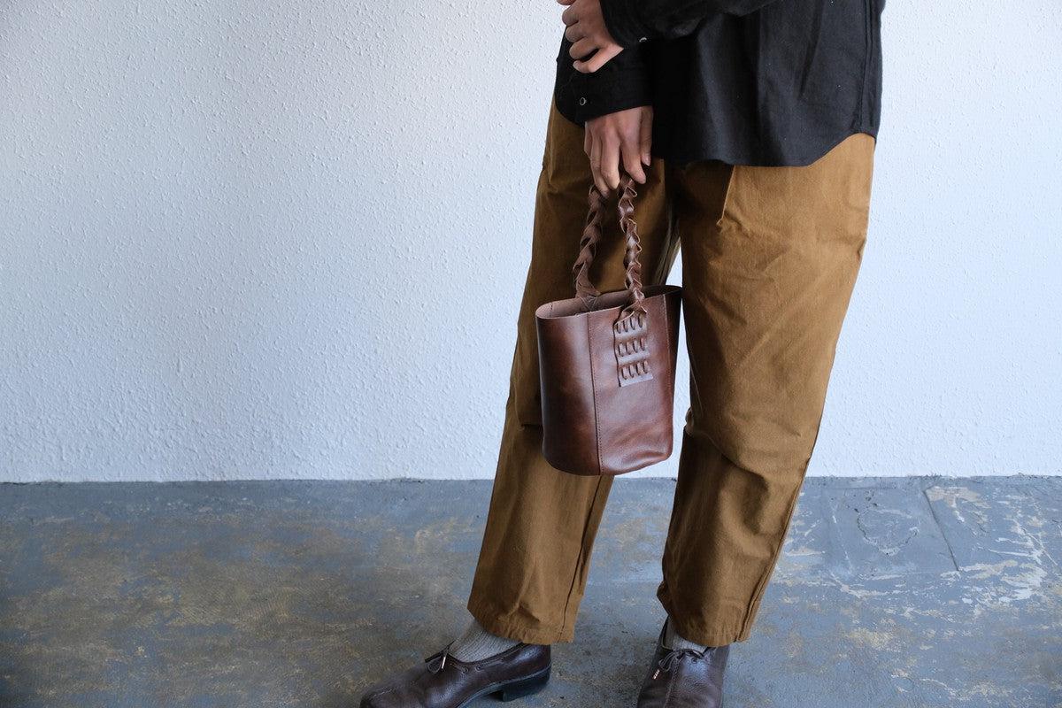 MITTAN / 駱駝革ミニバッグ 濃茶