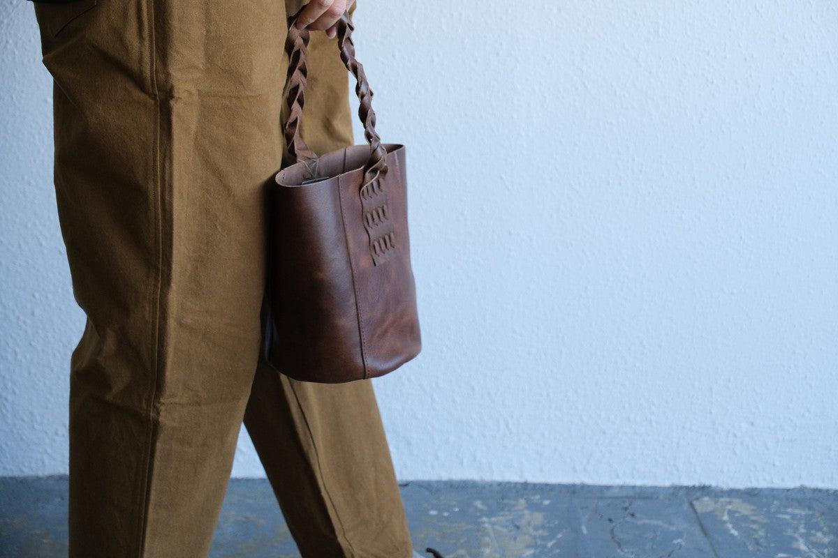 MITTAN / 駱駝革ミニバッグ 濃茶