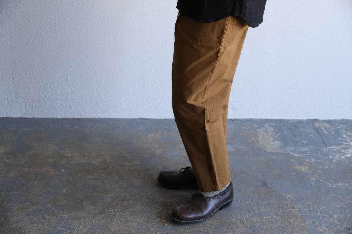 バフクロス ワイドパンツ カーキブラウン｜unisex 3 size