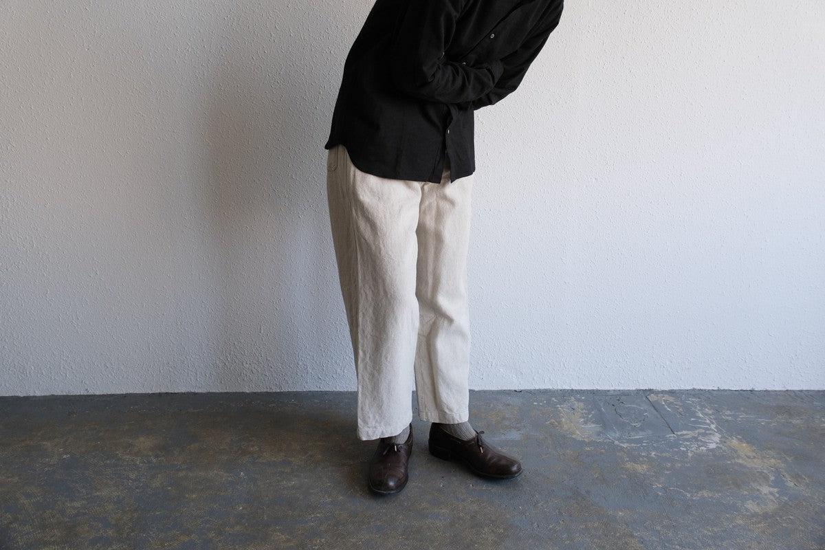 MITTAN / 亜麻苧麻ワイドパンツ 黒 PT-92 / unisex