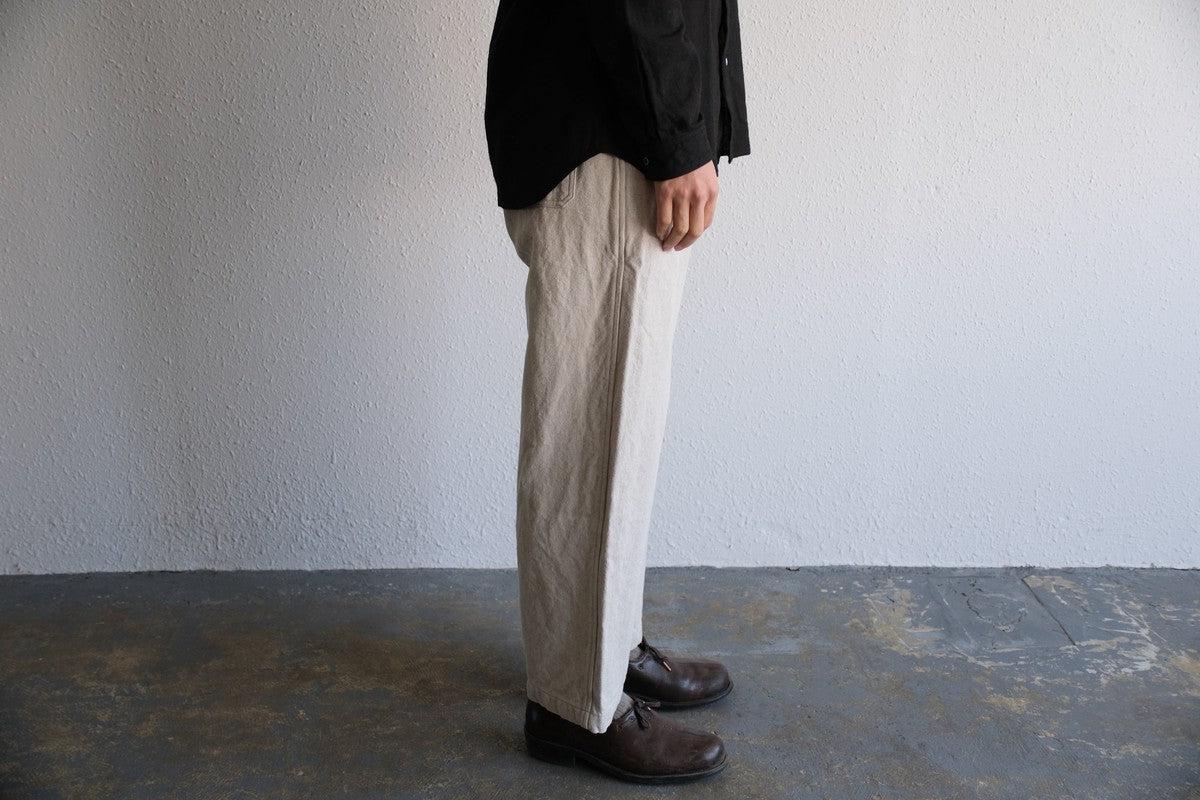 MITTAN / 亜麻苧麻ワイドパンツ 墨黒 PT-92 / unisex